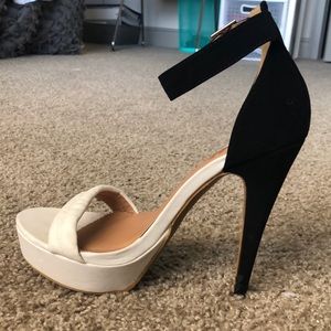 Black and white heels